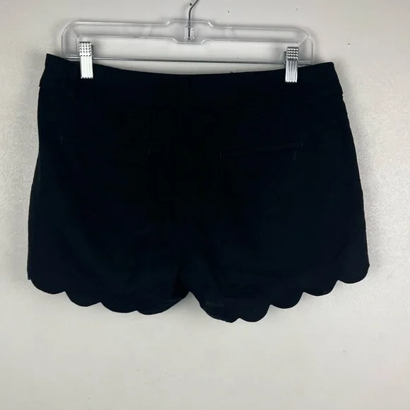 J.Crew 4” Linen Cotton Scalloped Hem Shorts Black 6 - Picture 4 of 10